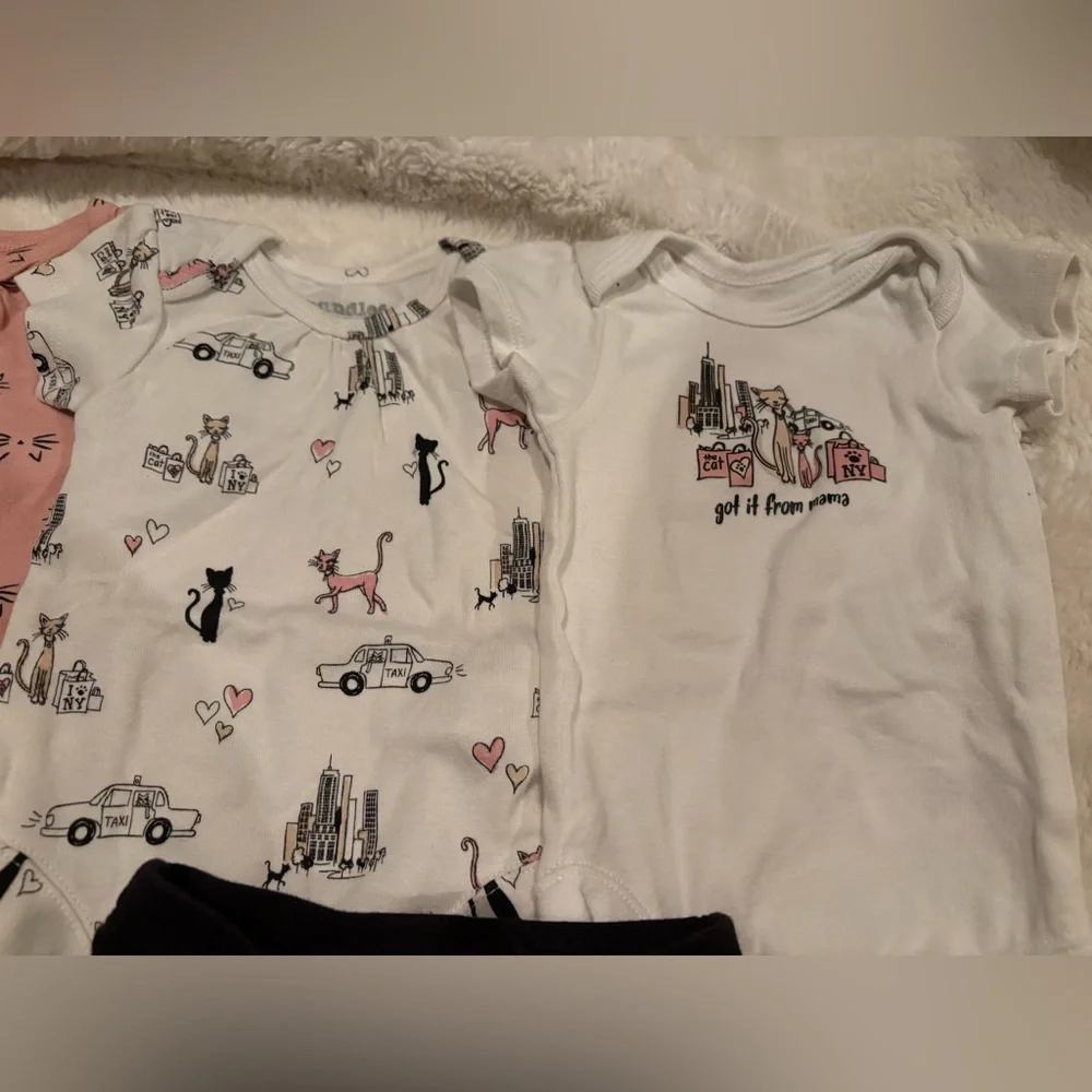 Baby Girl Mixed Clothing Set - Pink Leopard & Black - Picture 4 of 5